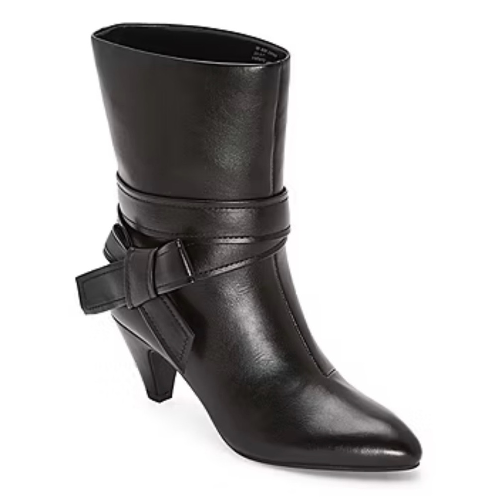 Worthington‎ Black Leather Ankle Boots
